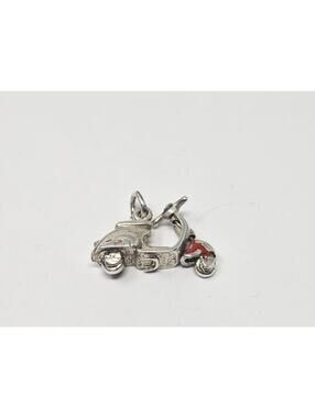 Sterling Silver Scooter Charm Pendant Vintage Articulated 5.3g